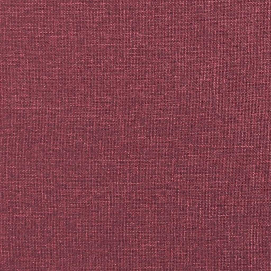 Tweezitsbank met sierkussens 120 cm stof wijnrood
