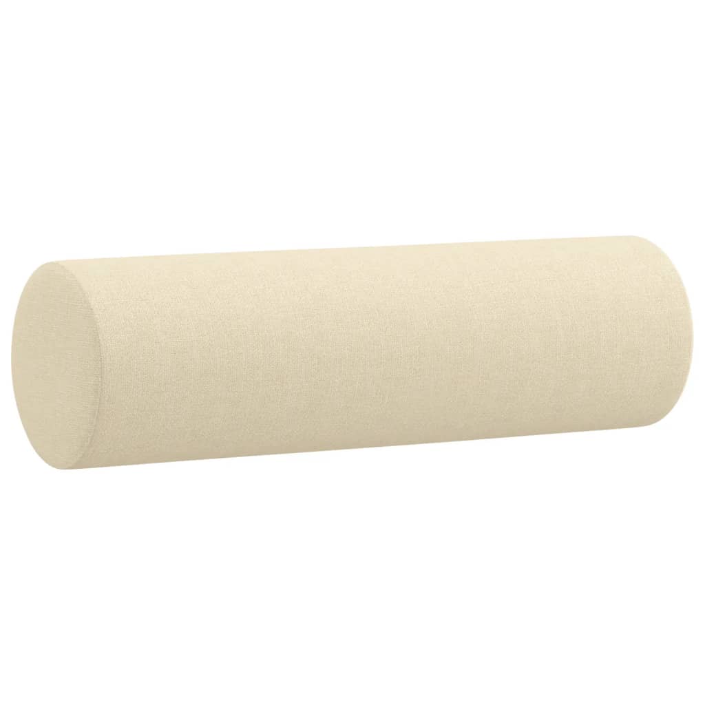 Tweezitsbank met sierkussens 140 cm stof crèmekleurig