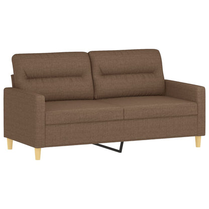Tweezitsbank met sierkussens 140 cm stof bruin
