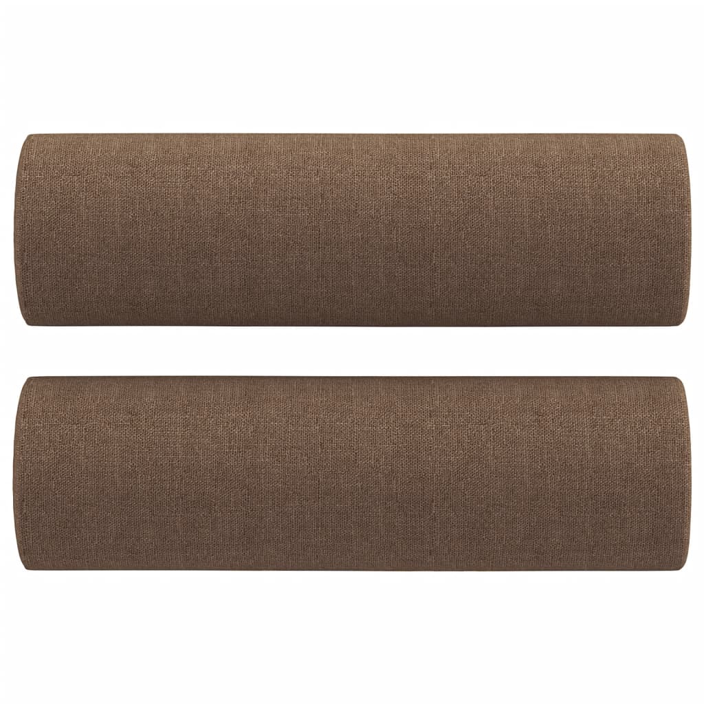 Tweezitsbank met sierkussens 140 cm stof bruin