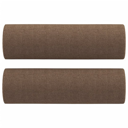 Tweezitsbank met sierkussens 140 cm stof bruin