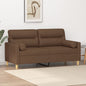 Tweezitsbank met sierkussens 140 cm stof bruin