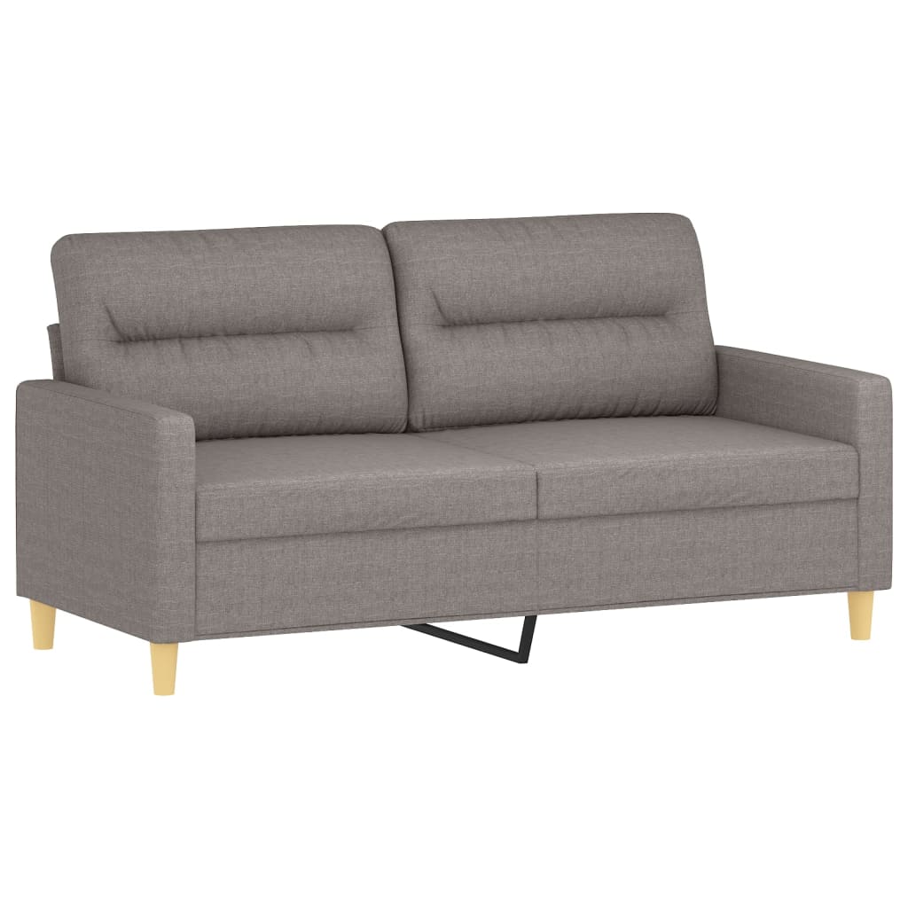 Tweezitsbank met sierkussens 140 cm stof taupe