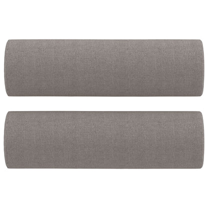 Driezitsbank met sierkussens 180 cm stof taupe