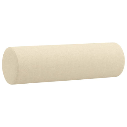 Tweezitsbank met sierkussens 120 cm stof crèmekleurig