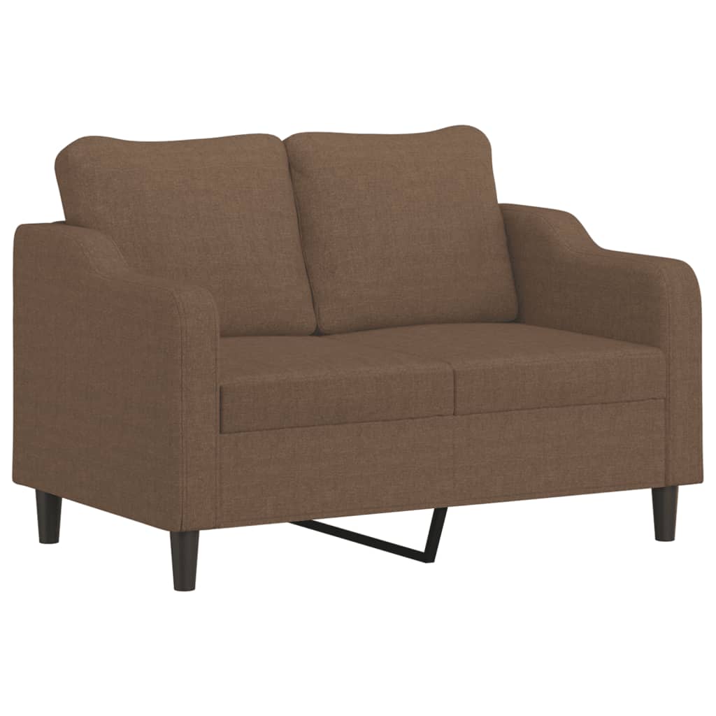 Tweezitsbank met sierkussens 120 cm stof bruin