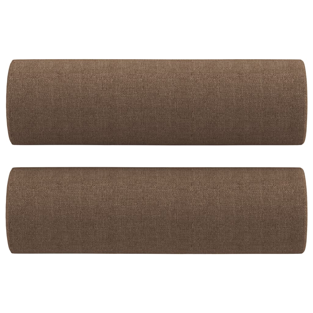 Tweezitsbank met sierkussens 120 cm stof bruin