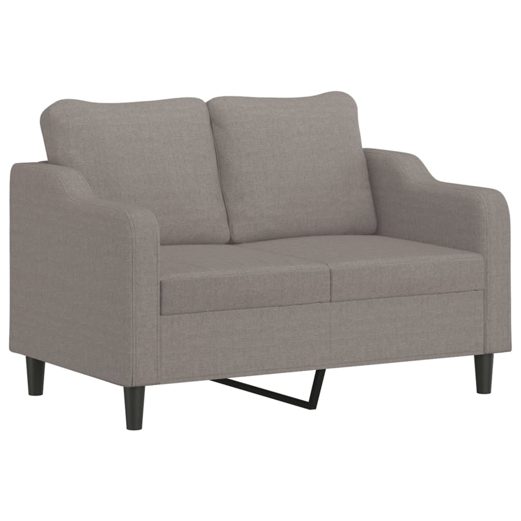 Tweezitsbank met sierkussens 120 cm stof taupe