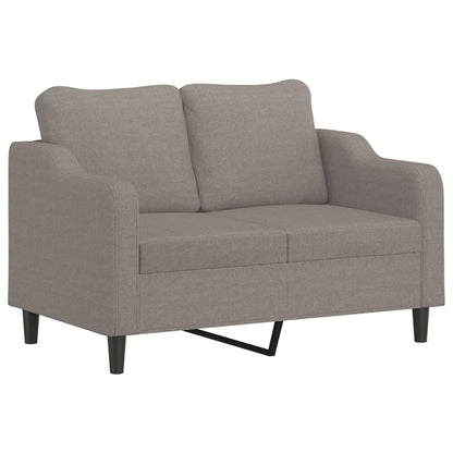 Tweezitsbank met sierkussens 120 cm stof taupe