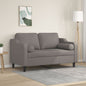 Tweezitsbank met sierkussens 120 cm stof taupe