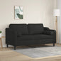 Tweezitsbank met sierkussens 140 cm stof zwart