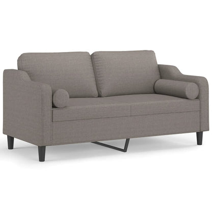 Tweezitsbank met sierkussens 140 cm stof taupe