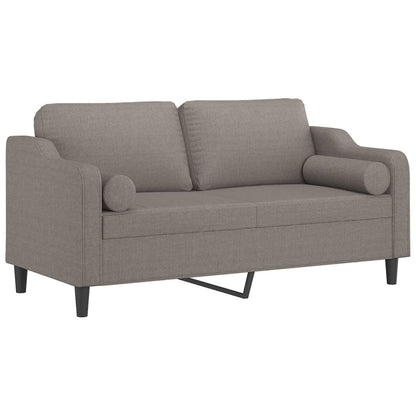 Tweezitsbank met sierkussens 140 cm stof taupe