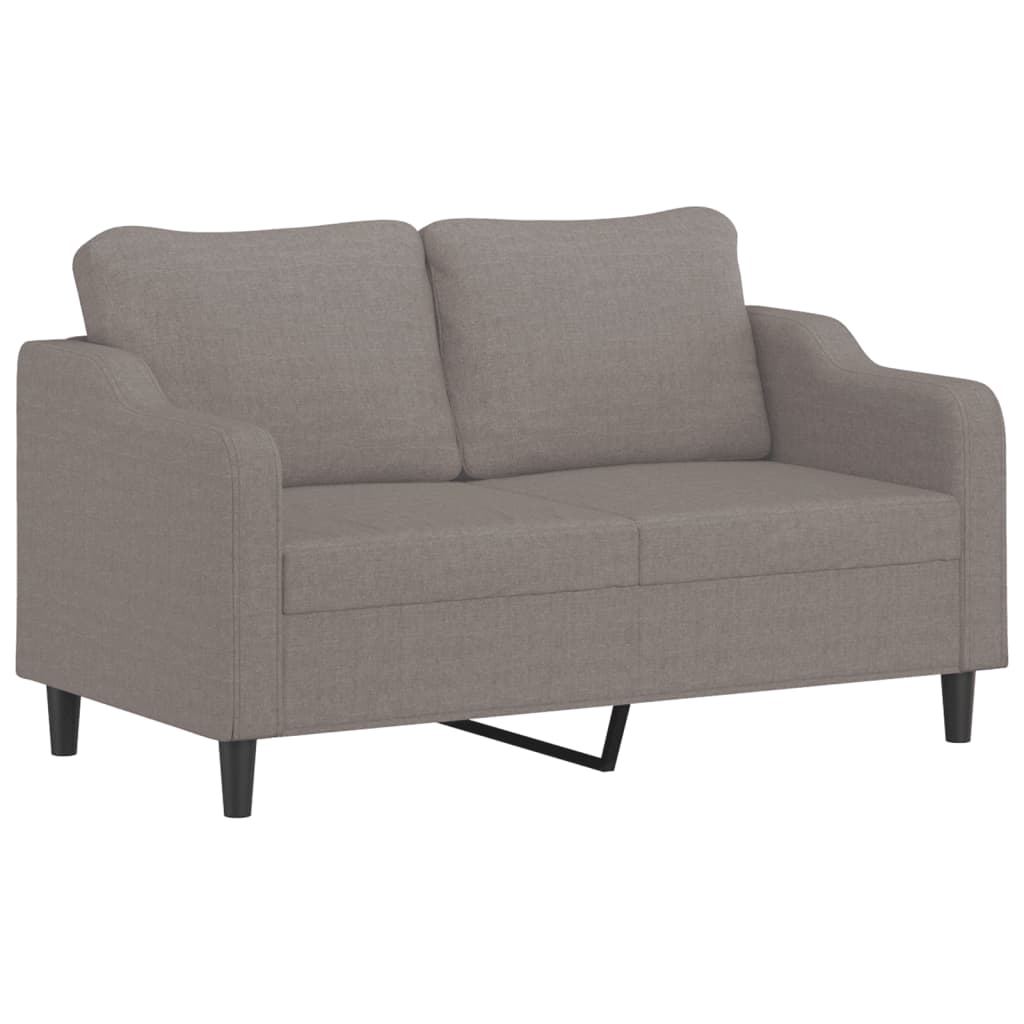 Tweezitsbank met sierkussens 140 cm stof taupe
