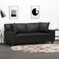 Tweezitsbank met sierkussens 140 cm kunstleer zwart