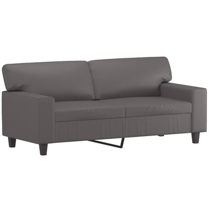 Tweezitsbank met sierkussens 140 cm kunstleer grijs
