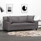 Tweezitsbank met sierkussens 140 cm kunstleer grijs