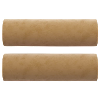 Tweezitsbank met sierkussens 140 cm fluweel bruin