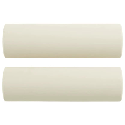 Tweezitsbank met sierkussens 140 cm fluweel crèmekleurig