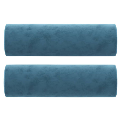 Tweezitsbank met sierkussens 140 cm fluweel blauw