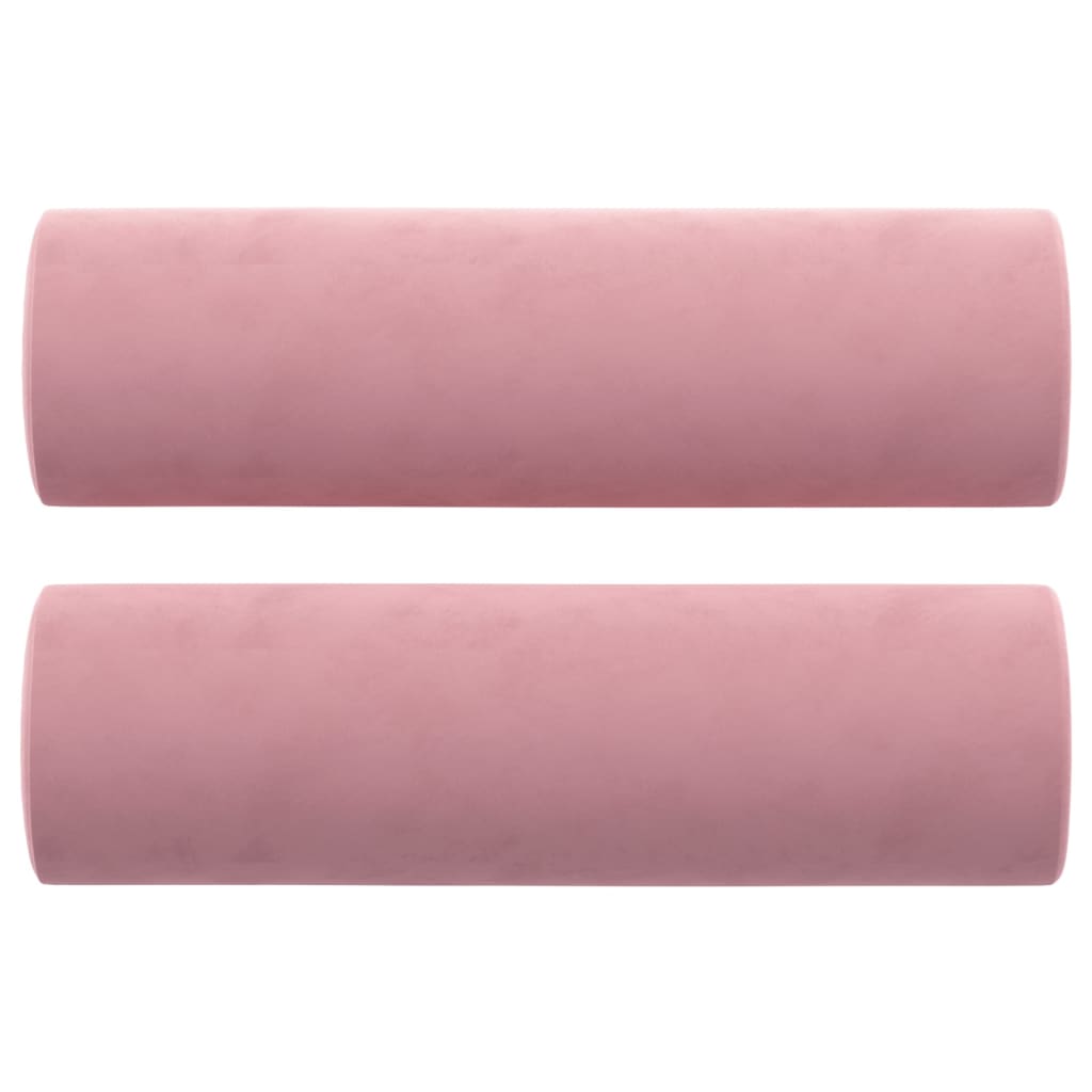 Driezitsbank met sierkussens 180 cm fluweel roze