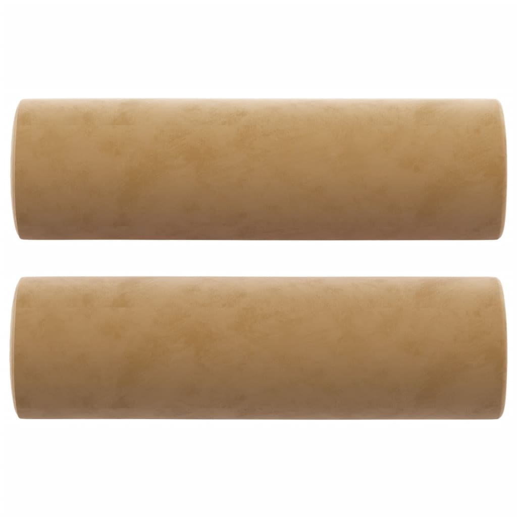 Driezitsbank met sierkussens 180 cm fluweel bruin