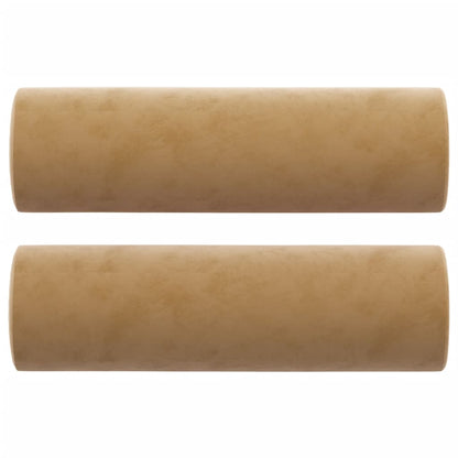 Driezitsbank met sierkussens 180 cm fluweel bruin