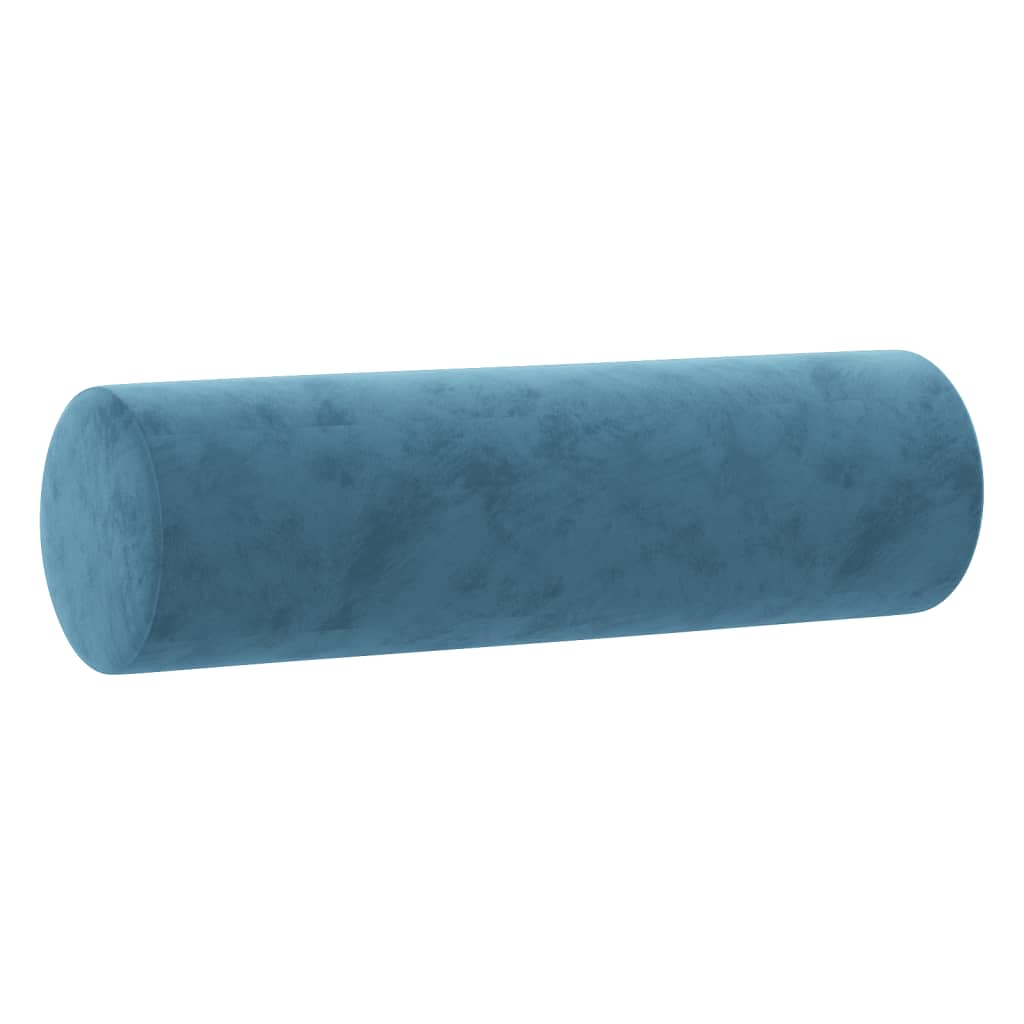 Driezitsbank met sierkussens 180 cm fluweel blauw