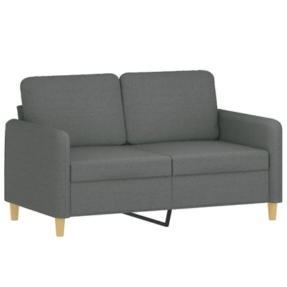 Tweezitsbank met sierkussens 120 cm stof donkergrijs