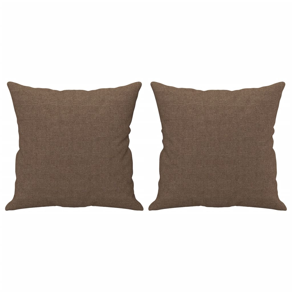 Tweezitsbank met sierkussens 120 cm stof bruin