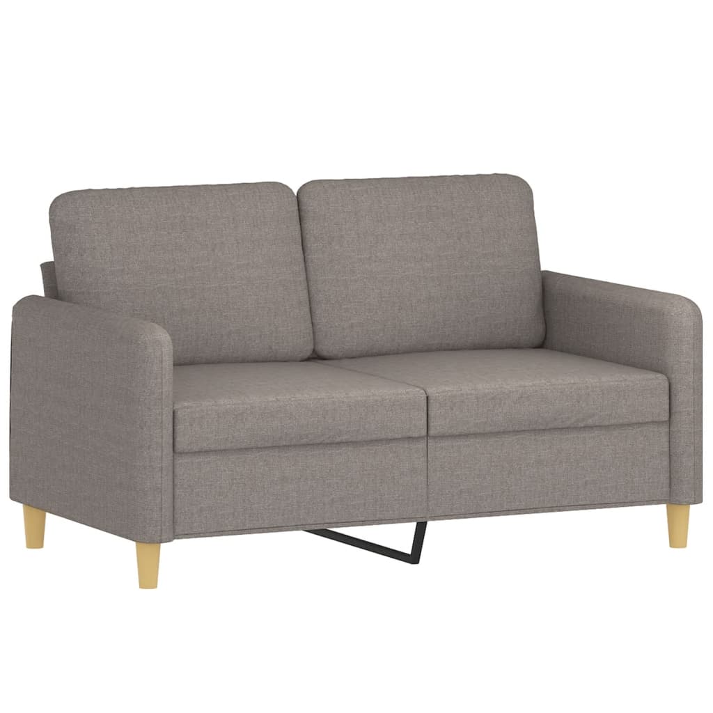 Tweezitsbank met sierkussens 120 cm stof taupe
