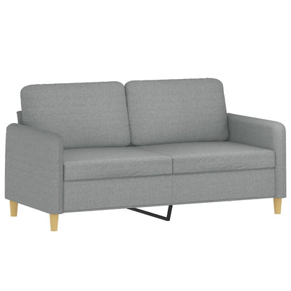 Tweezitsbank met sierkussens 140 cm stof lichtgrijs