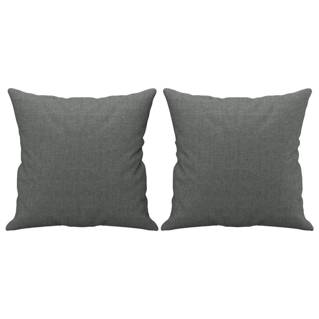 Tweezitsbank met sierkussens 140 cm stof donkergrijs