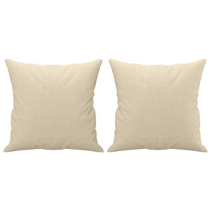 Tweezitsbank met sierkussens 140 cm stof crèmekleurig