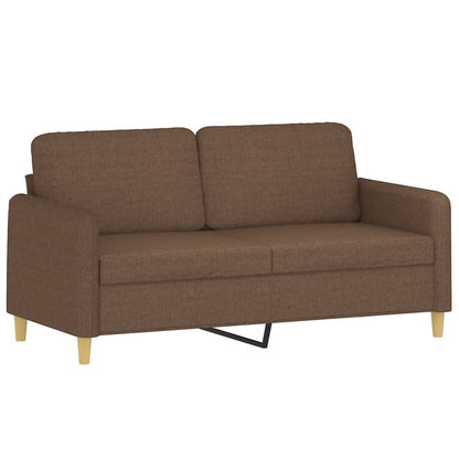 Tweezitsbank met sierkussens 140 cm stof bruin