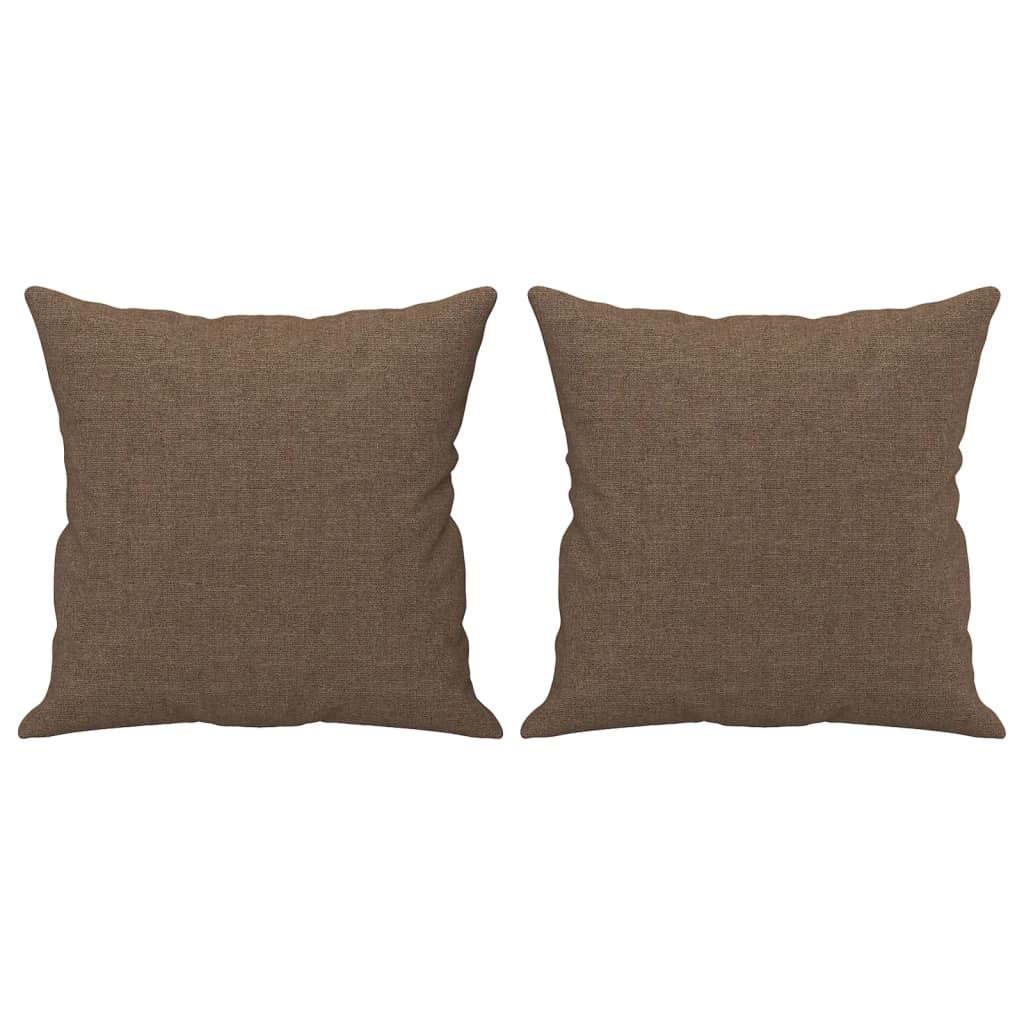 Tweezitsbank met sierkussens 140 cm stof bruin