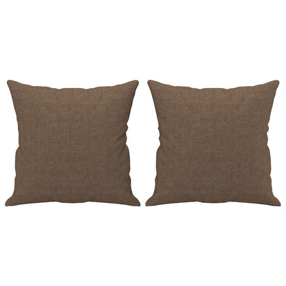 Tweezitsbank met sierkussens 140 cm stof bruin