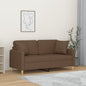 Tweezitsbank met sierkussens 140 cm stof bruin