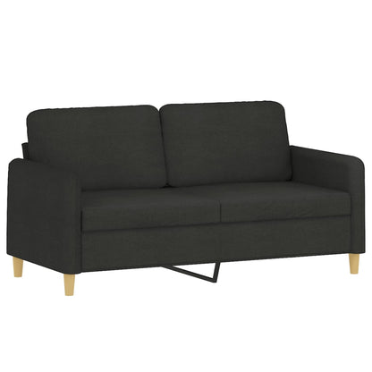 Tweezitsbank met sierkussens 140 cm stof zwart