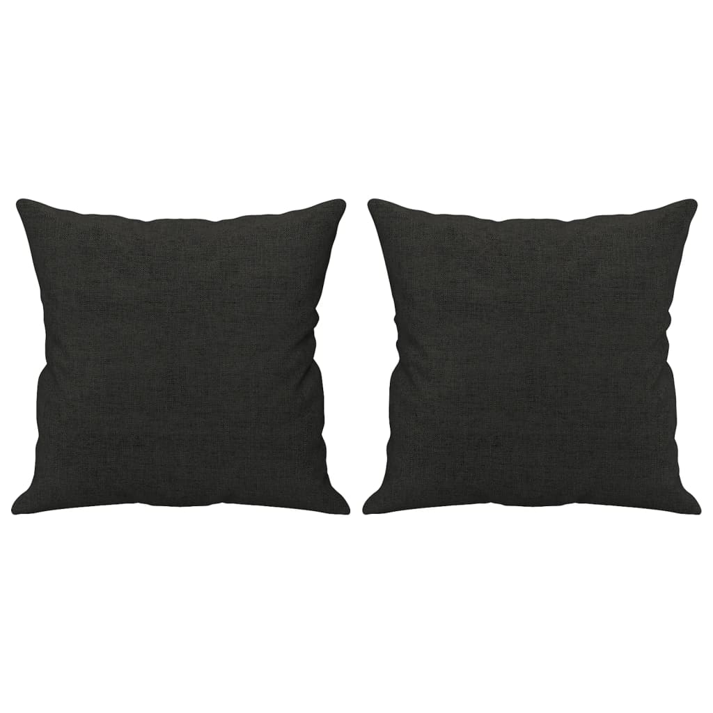 Tweezitsbank met sierkussens 140 cm stof zwart