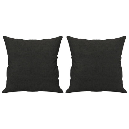 Tweezitsbank met sierkussens 140 cm stof zwart