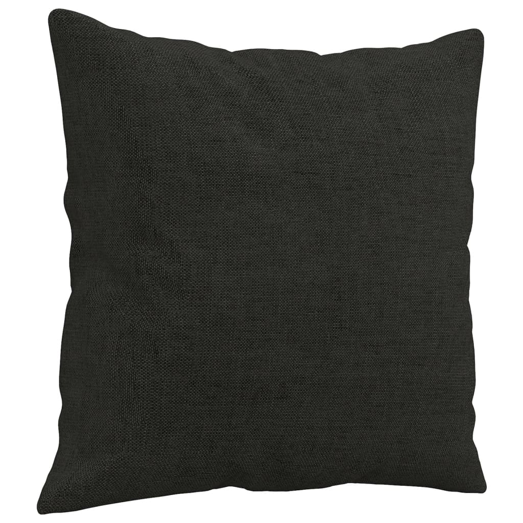 Tweezitsbank met sierkussens 140 cm stof zwart