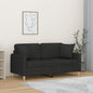 Tweezitsbank met sierkussens 140 cm stof zwart