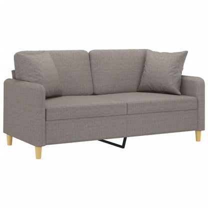 Tweezitsbank met sierkussens 140 cm stof taupe