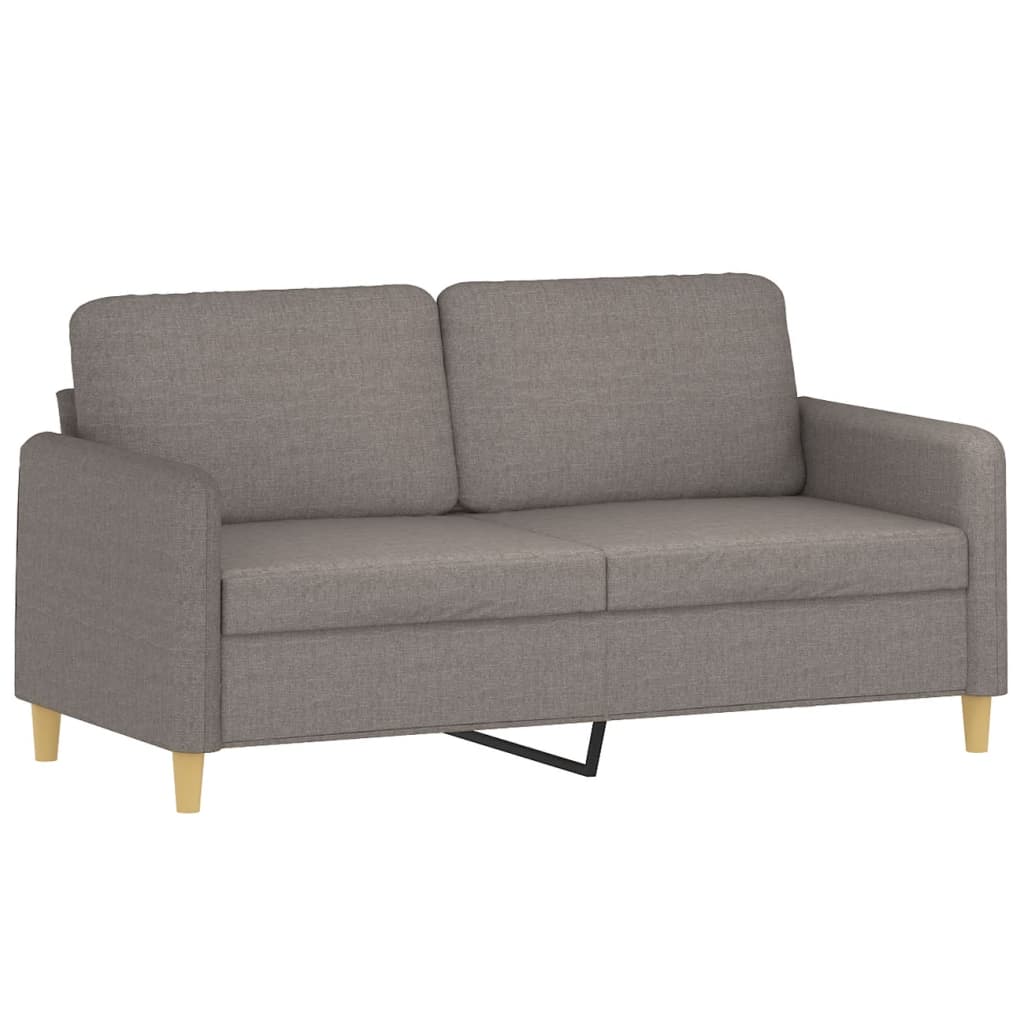 Tweezitsbank met sierkussens 140 cm stof taupe