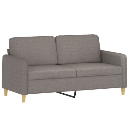 Tweezitsbank met sierkussens 140 cm stof taupe