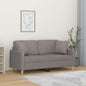 Tweezitsbank met sierkussens 140 cm stof taupe