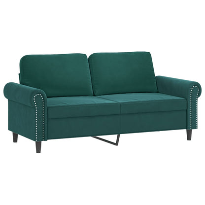 Tweezitsbank met sierkussens 140 cm fluweel donkergroen