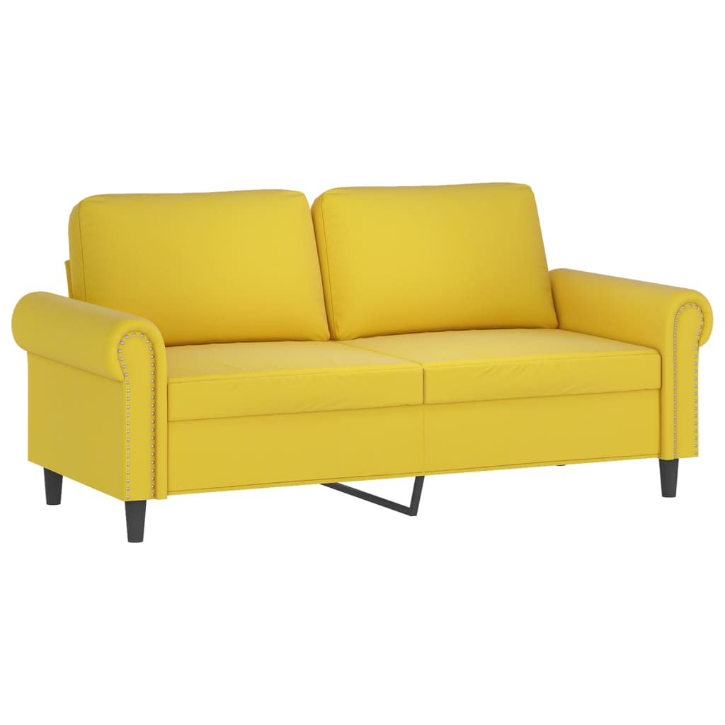 Tweezitsbank met sierkussens 140 cm fluweel geel