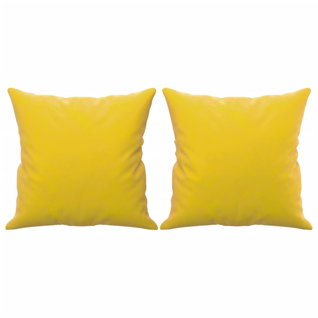 Tweezitsbank met sierkussens 140 cm fluweel geel